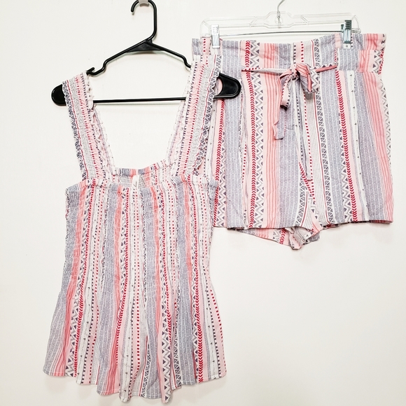L Love Pants - L Love aztec print smocked tank and short set